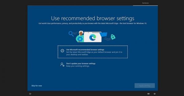 В Windows 10 появилась реклама фирменного браузера на весь экран