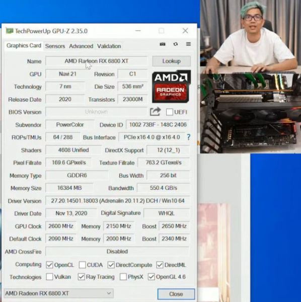 Видеокарта Radeon RX 6800 XT в исполнении PowerColor покорила частоту 2.8 ГГц